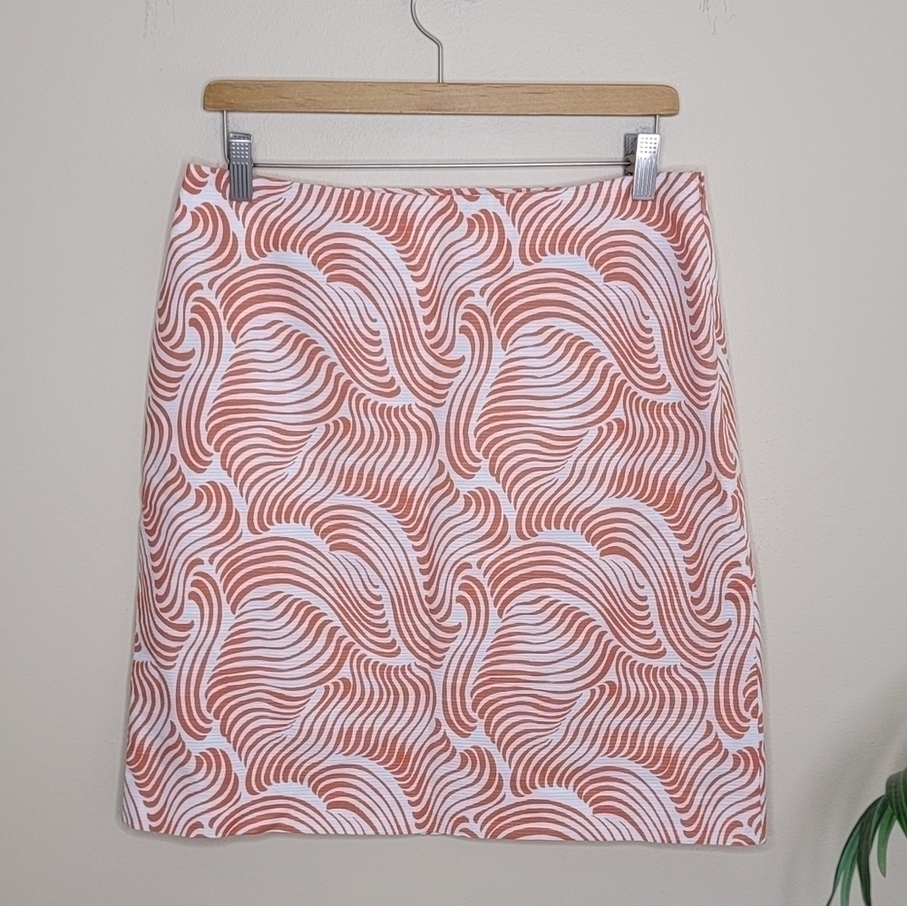 Ann Taylor Tall Orange & White Swirl Print Skirt Size 6T